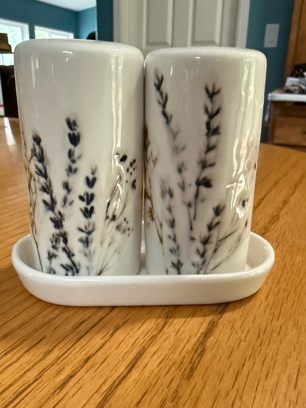 Magnolia Hearth and Hand Lavender Salt Pepper Shakers Flaw
